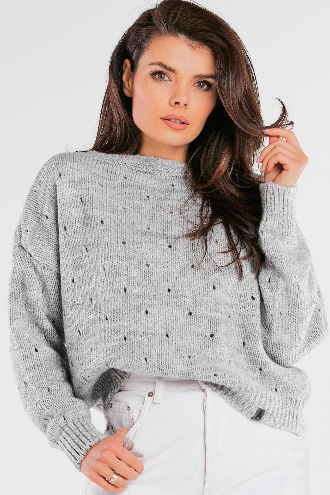 Sweter A445 gray-2 9650  | 817-Gray-ONE-SIZE