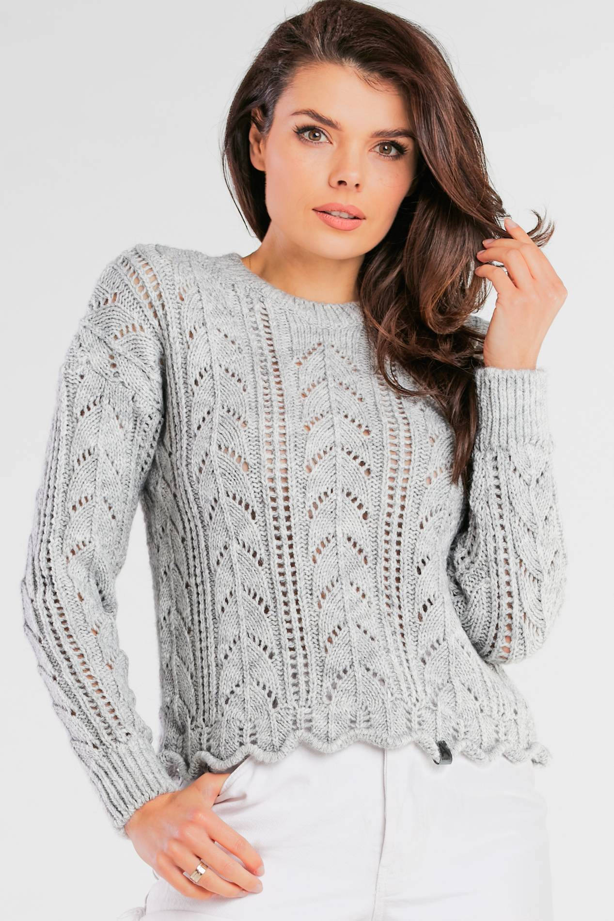 Sweter A446 gray-1 9654  | 818-Gray-ONE-SIZE