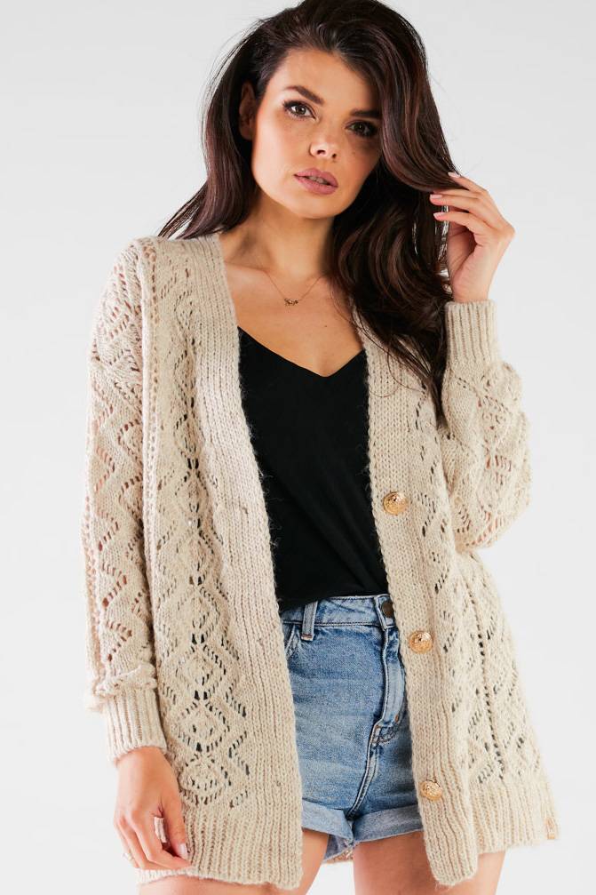 Sweter A447 beige-1 9655  | 820-Beige-ONE-SIZE