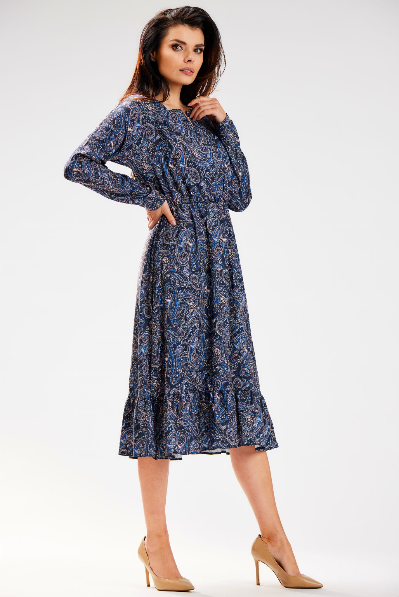 Sukienka A468 navy pattern-2 9757  | 900-Navy pattern-M