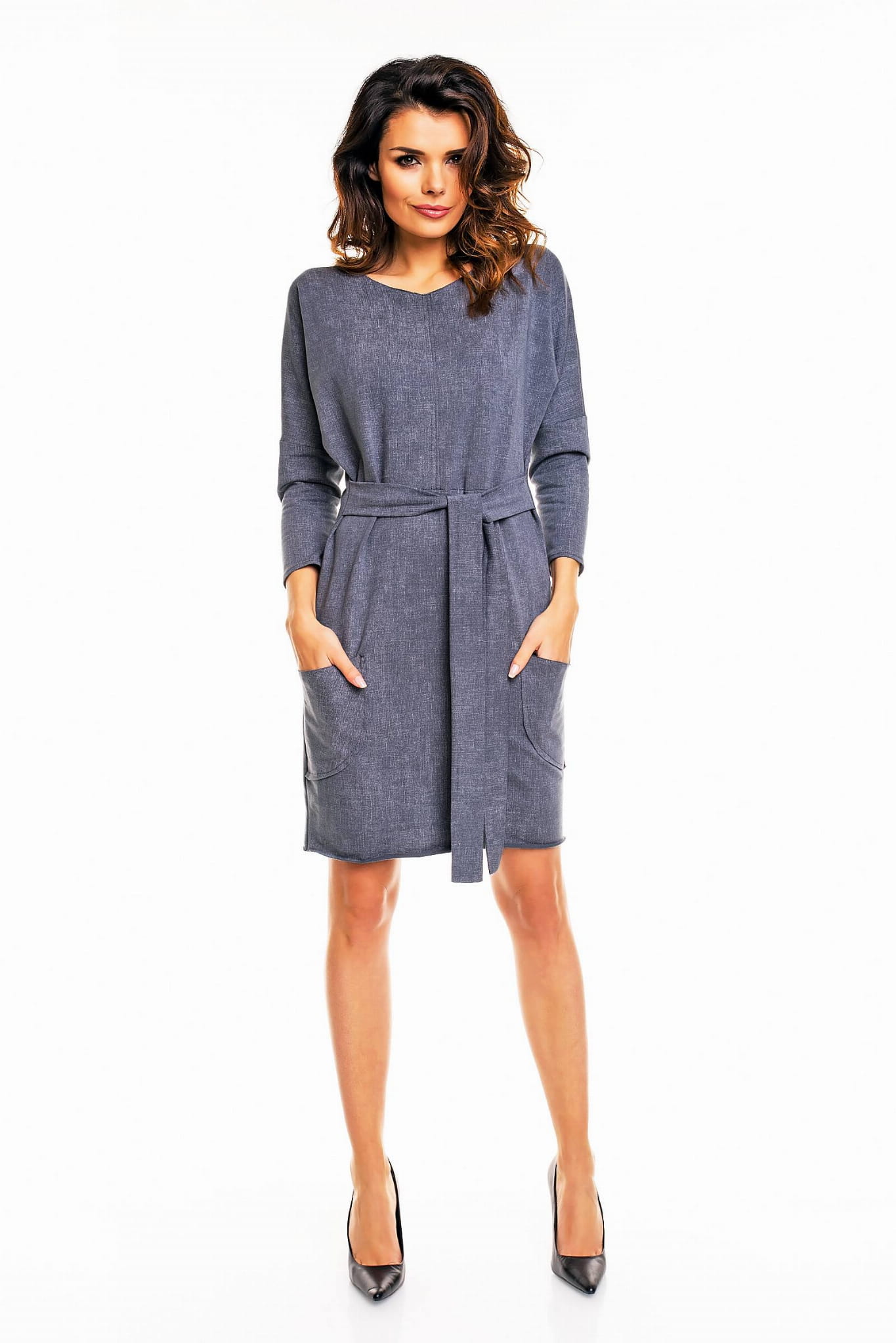 Sukienka A133 graphite-1 9766  | 914-Graphite-SM