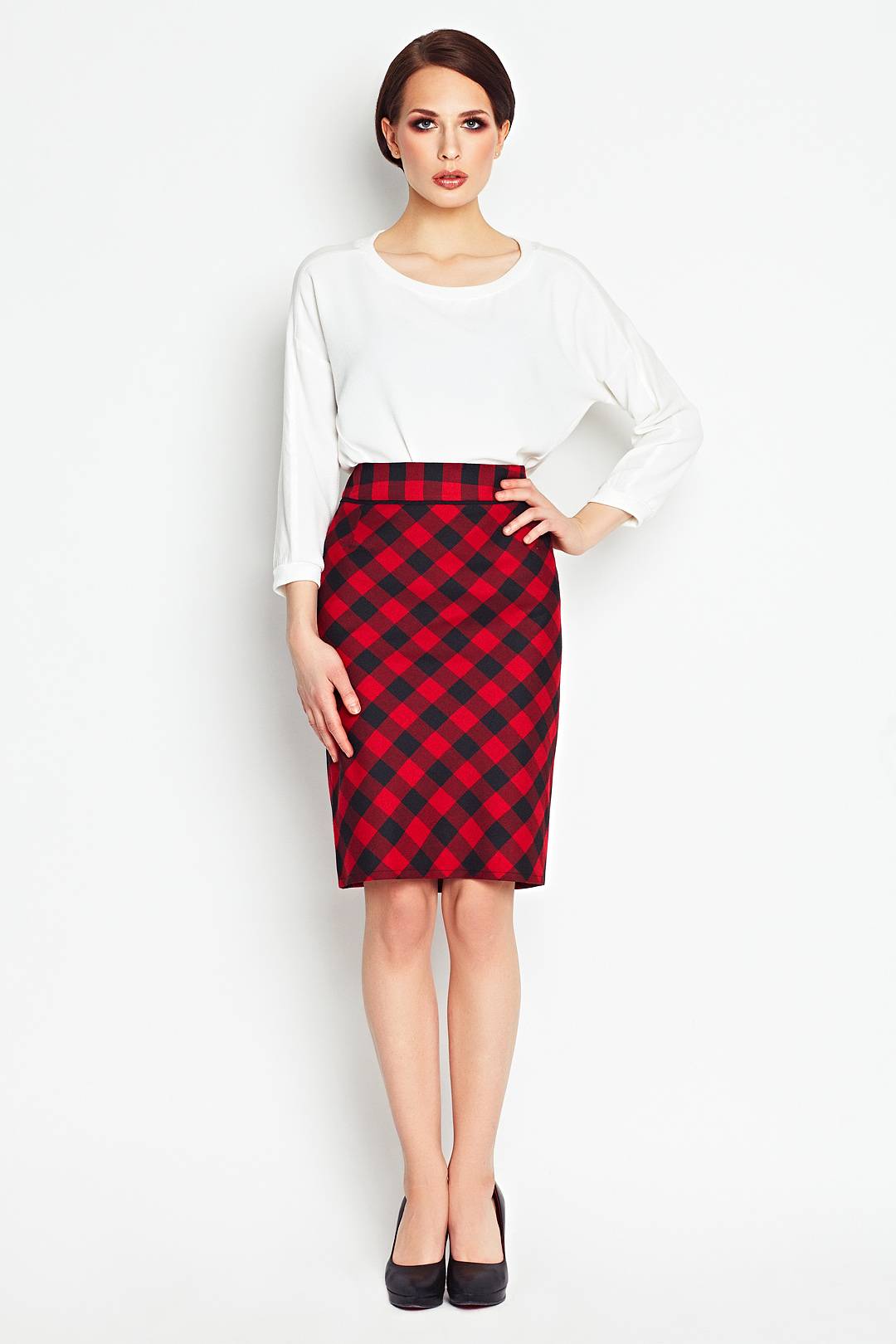 Spódnica A107 red-2 9772  | 918-Red-S