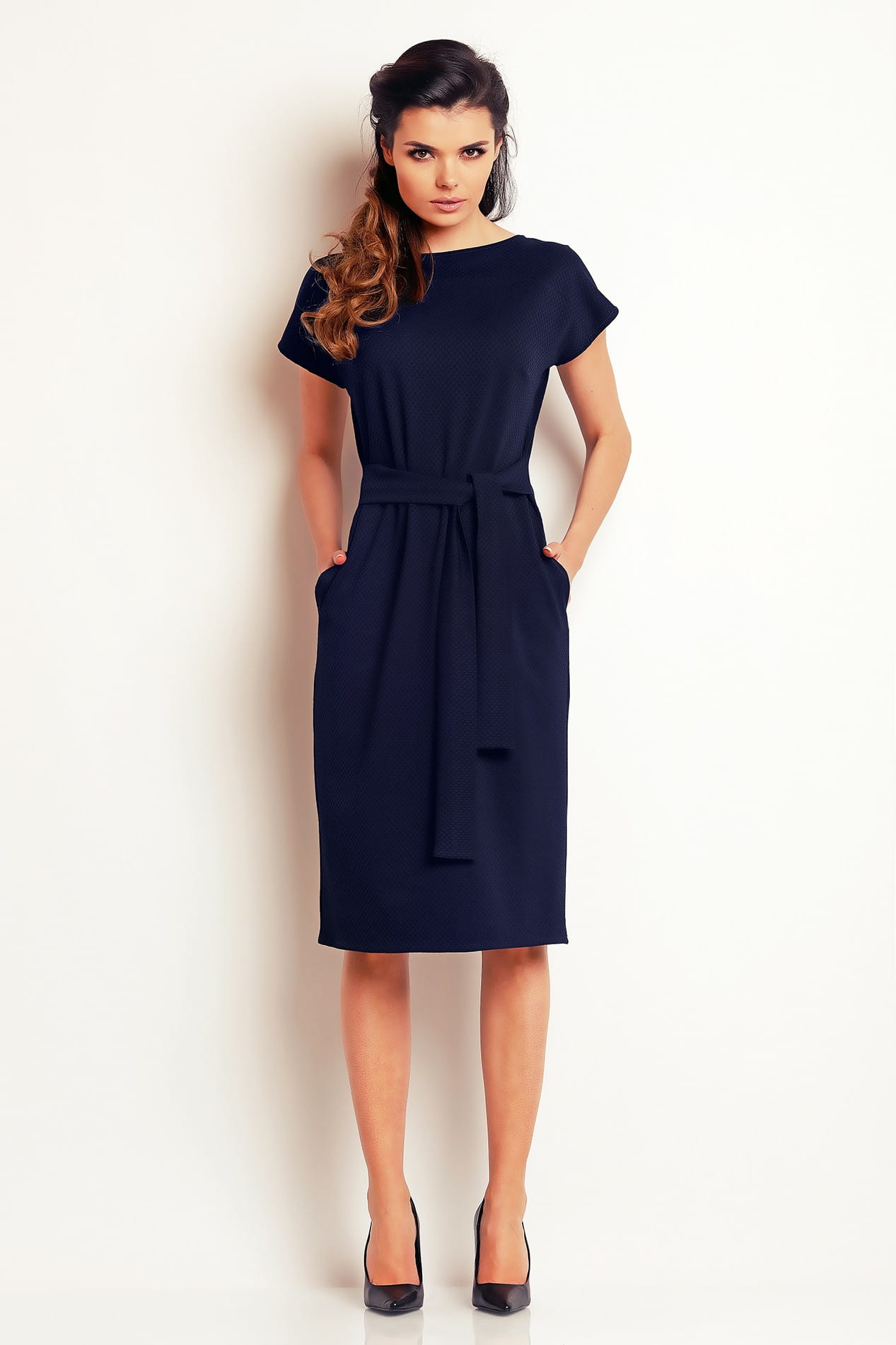 Sukienka A142 navy-1 9798  | 94-Navy-S