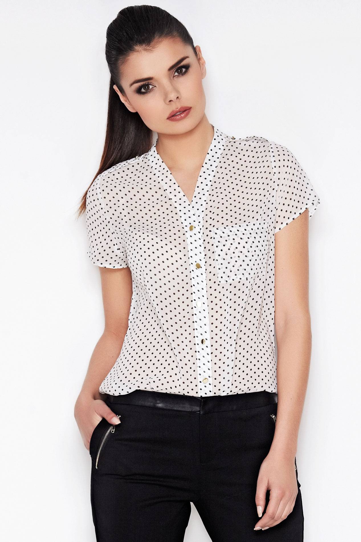 Koszula A071 ecru-2 9816  | 954-Ecru-S