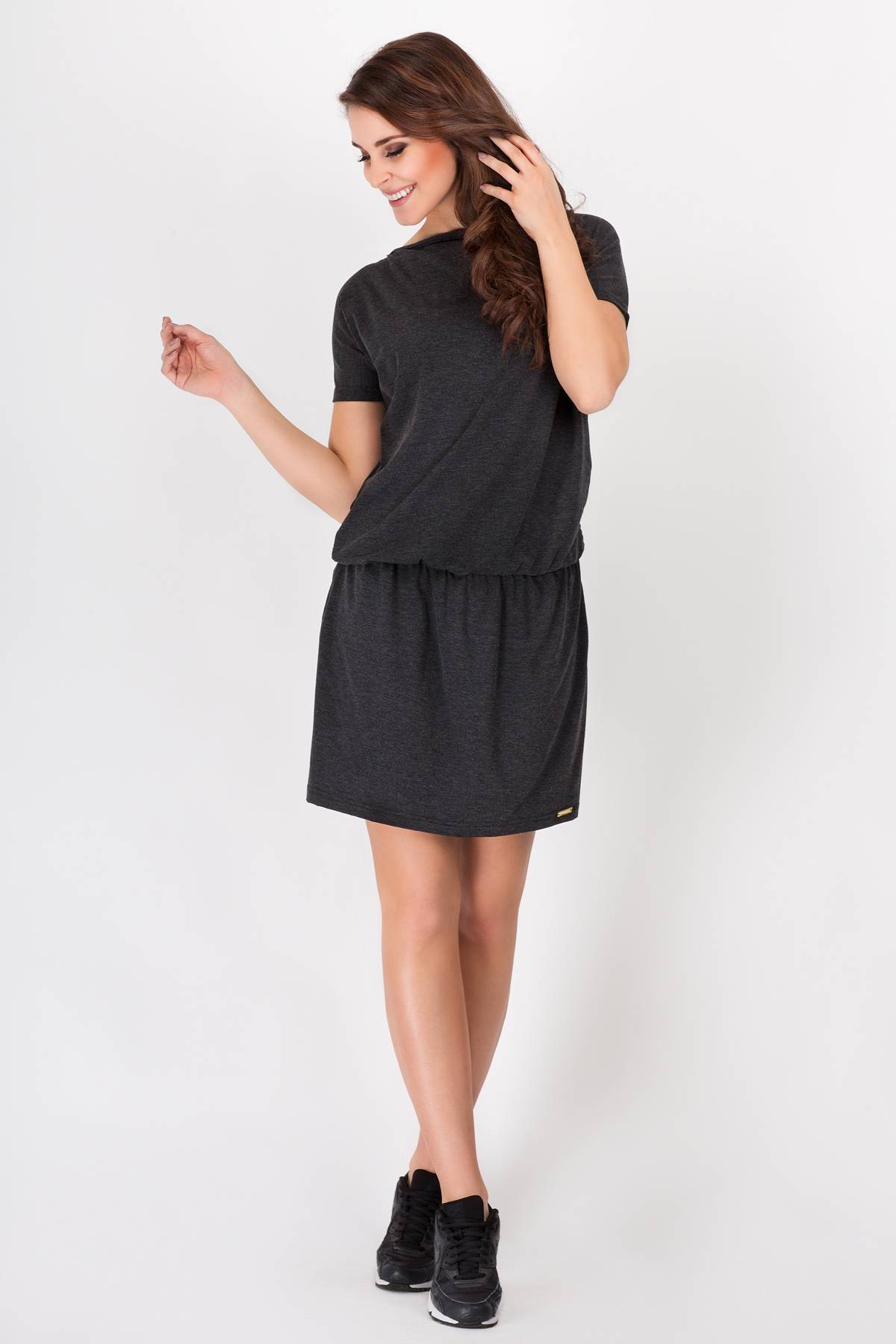 Sukienka A093 graphite-2 9820  | 963-Graphite-S