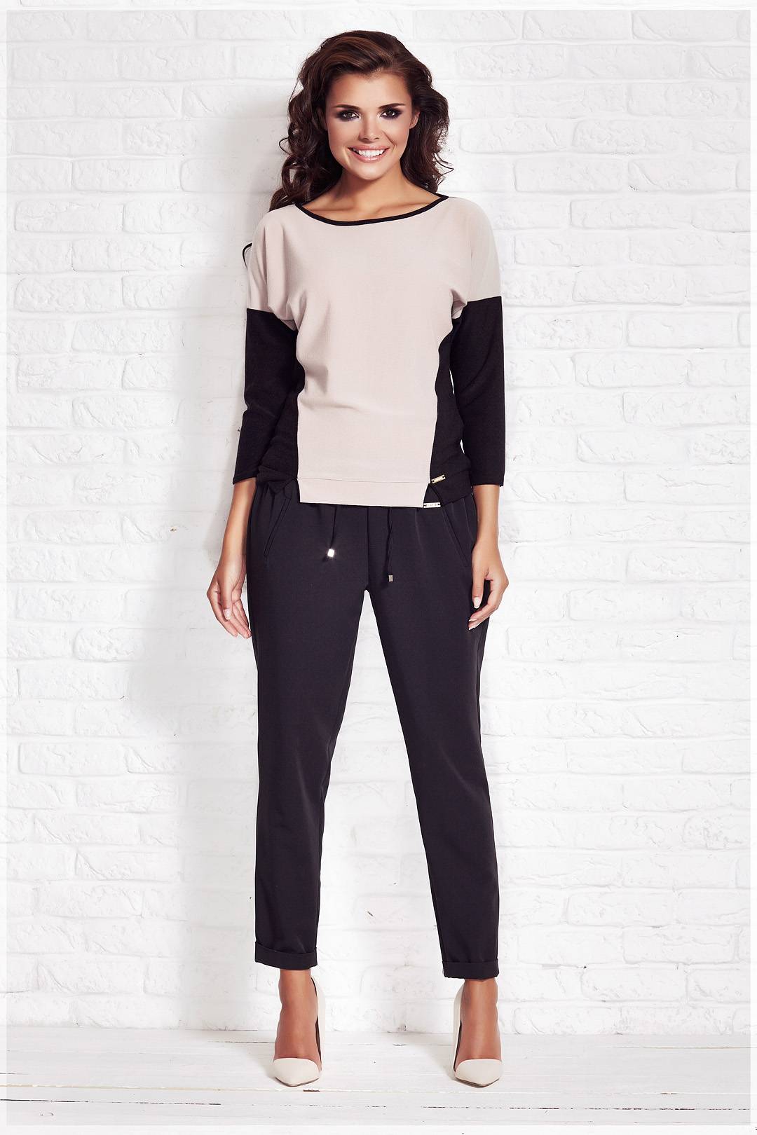 Sweter A081 beige-1 9836  | 933-Beige-S