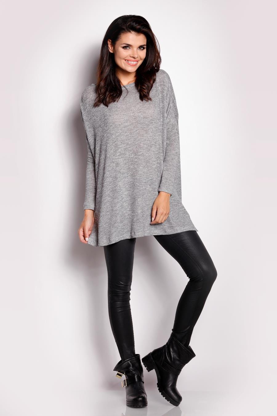 modne, swetry, damskie, szare, uniwersalne, oversize, sklep, online