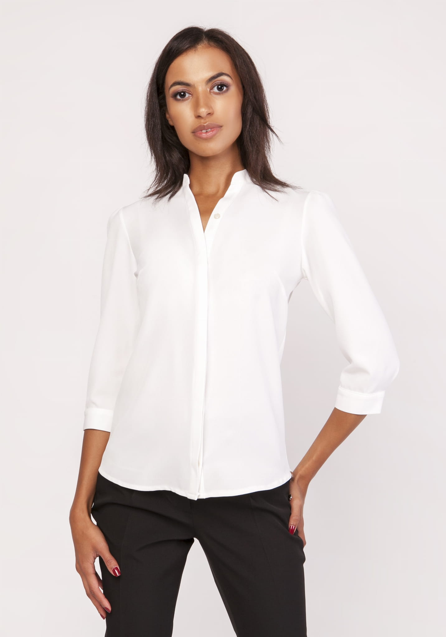 Koszula o luźnym kroju, K110 ecru-1 10387