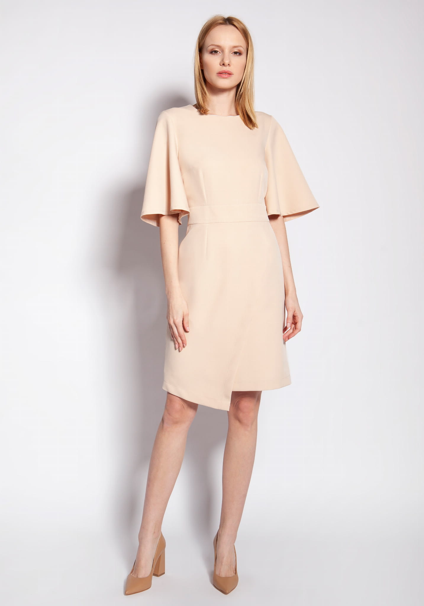 Sukienka dopasowana, SUK187 beż-1 10416