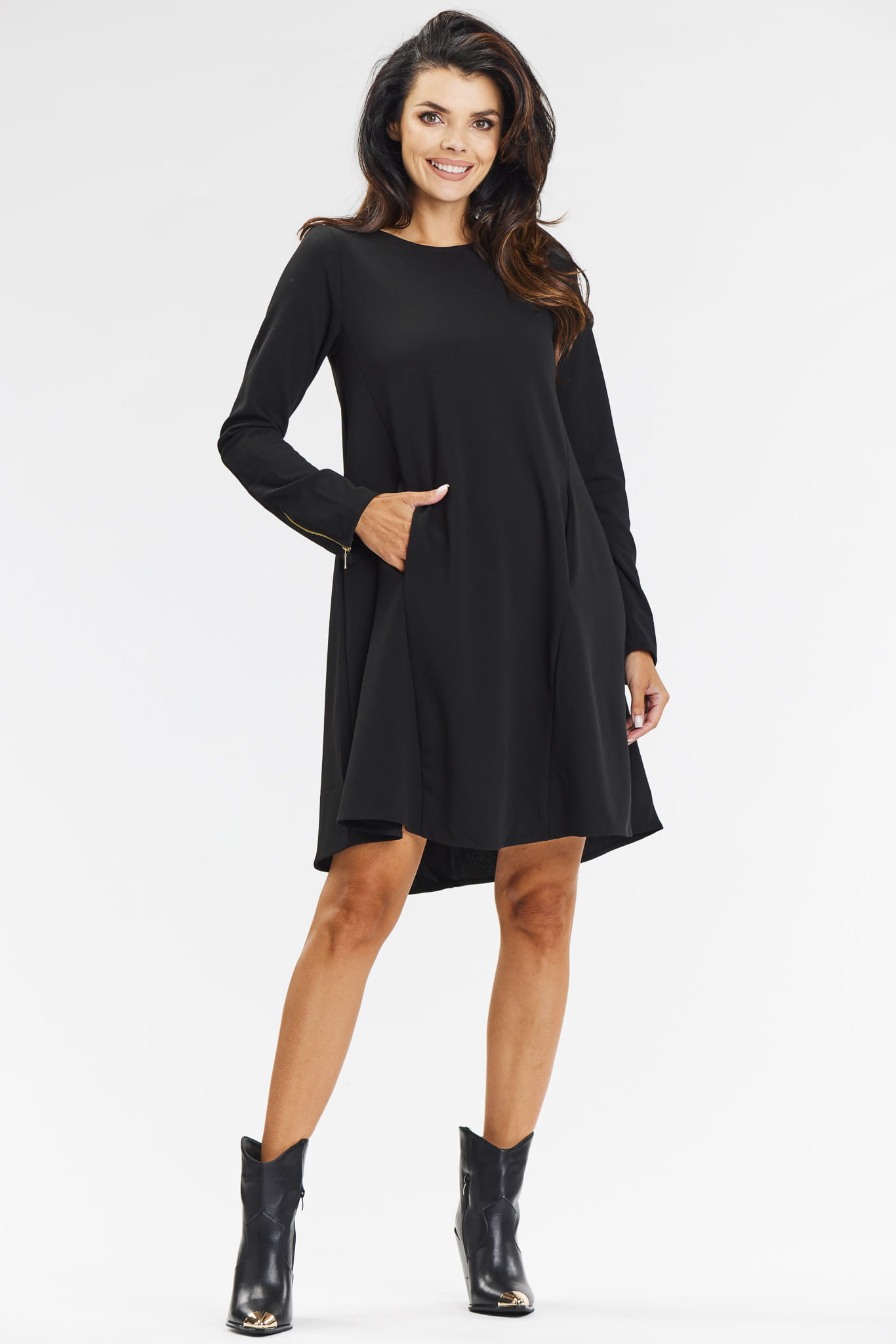 Sukienka A661 black-2 10801  | 15548-Black-LXL