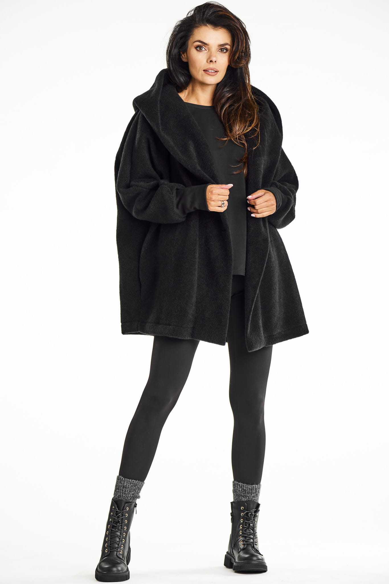 Płaszcz A681 black-2 10861  | 15568-Black-LXL