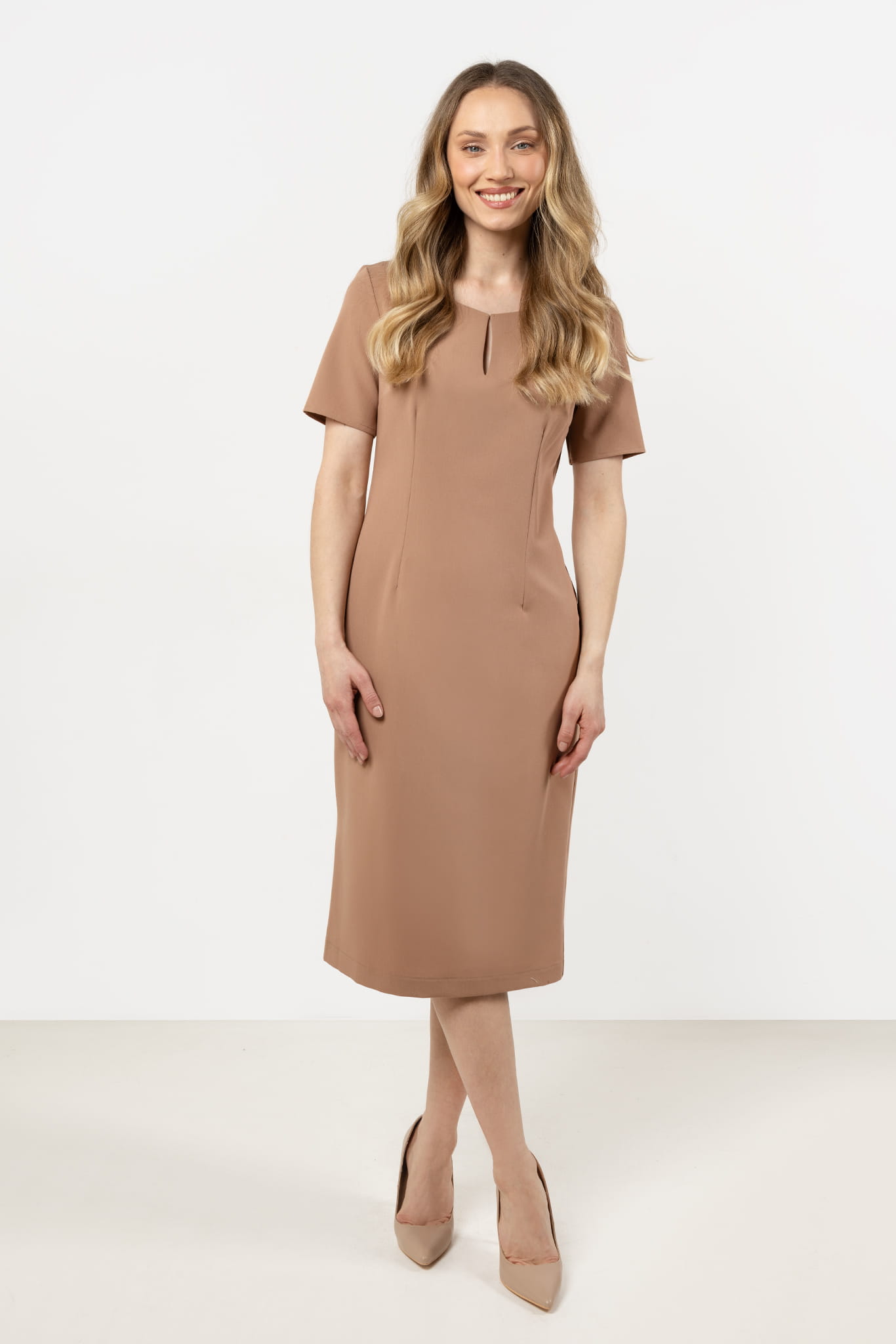 Sukienka A706 cappuccino-1 11229  | 16360-Cappuccino-L