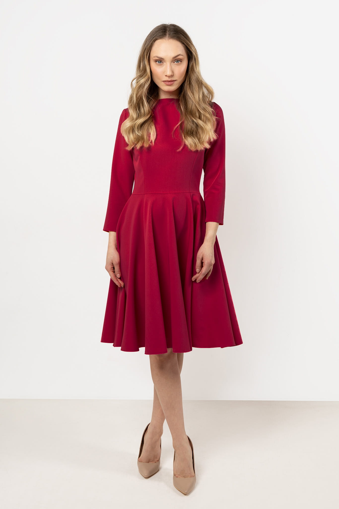 Sukienka A707 claret-1 11243  | 16417-Claret-L