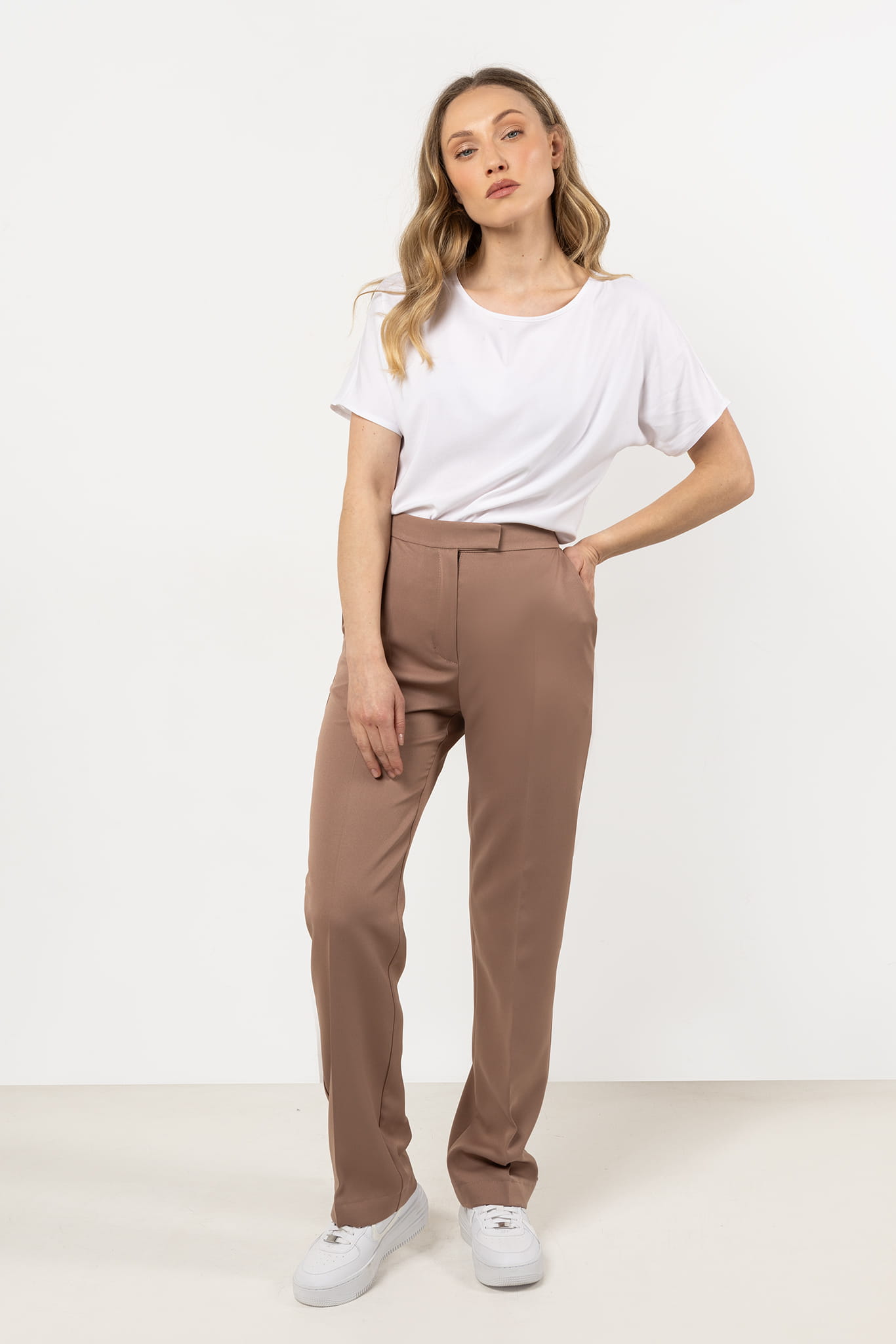 Spodnie A713 cappuccino-1 11251  | 16420-Cappuccino-L