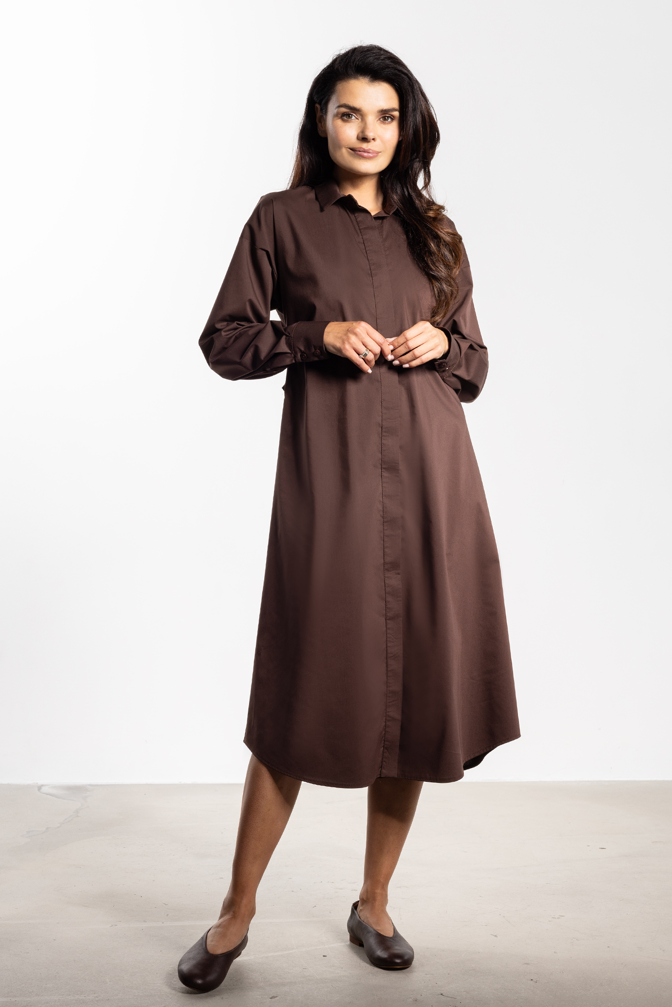 Sukienka A736 czekoladowy-1 11598  | 16794-Czekoladowy-L