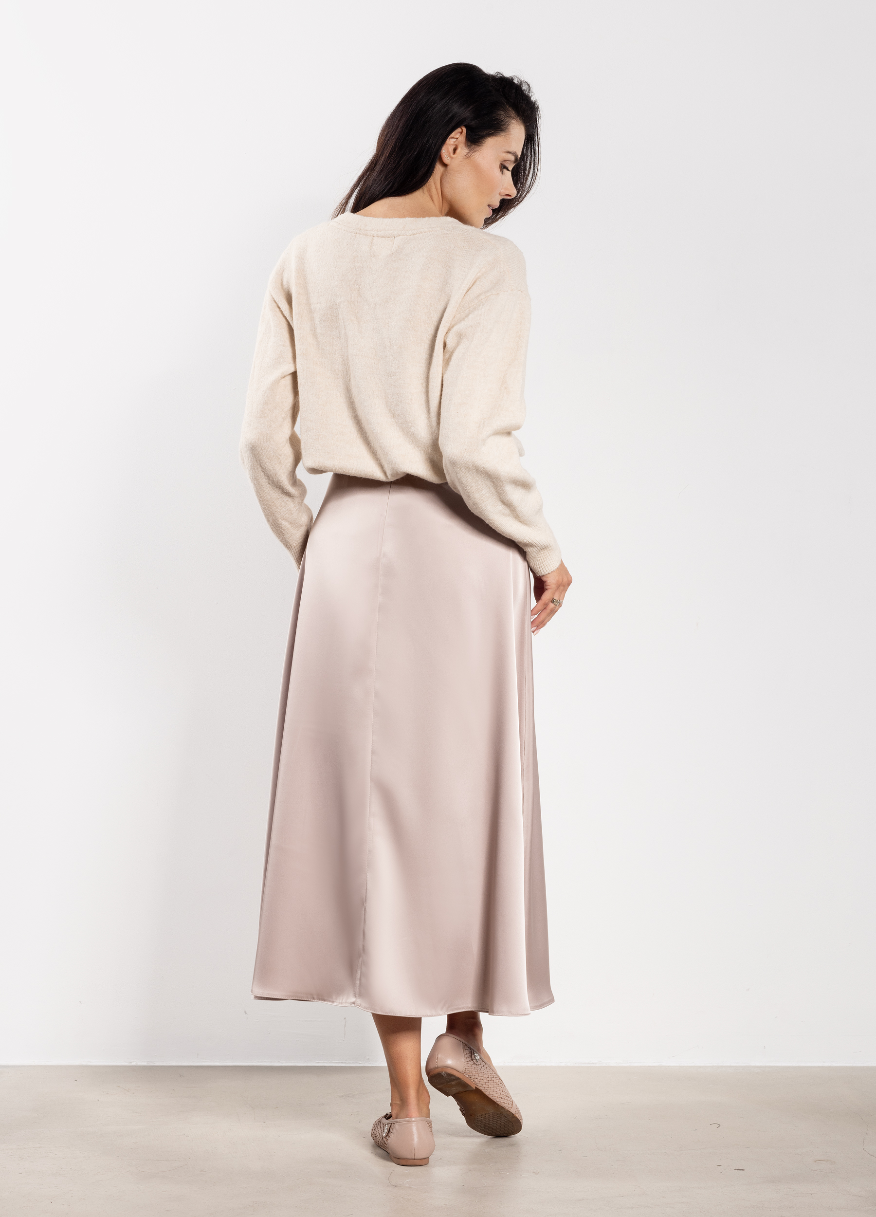 Spódnica A739 beige-1 11606  | 16797-Beige-L