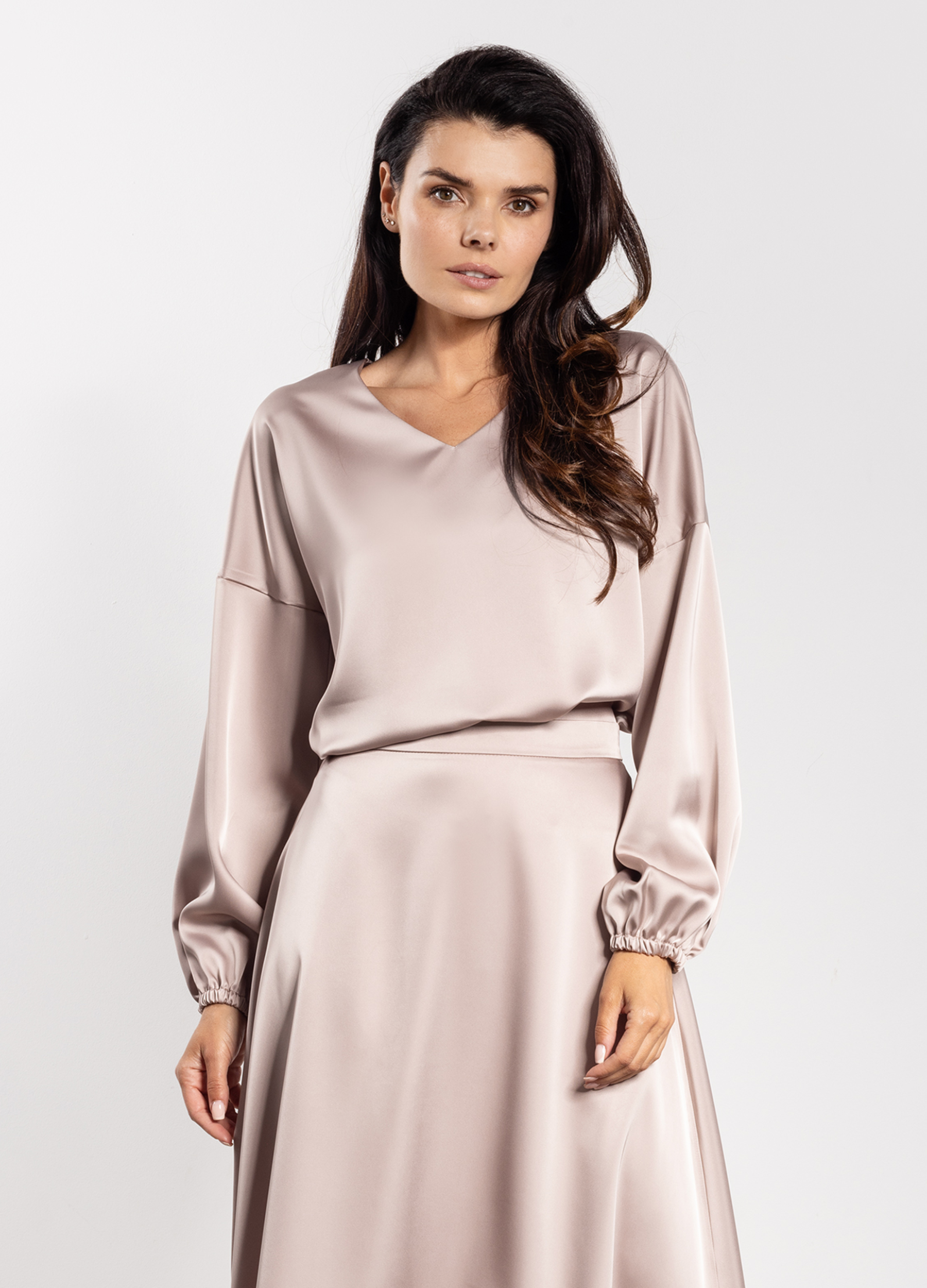 Bluzka A740 beige-1 11609  | 16798-Beige-L