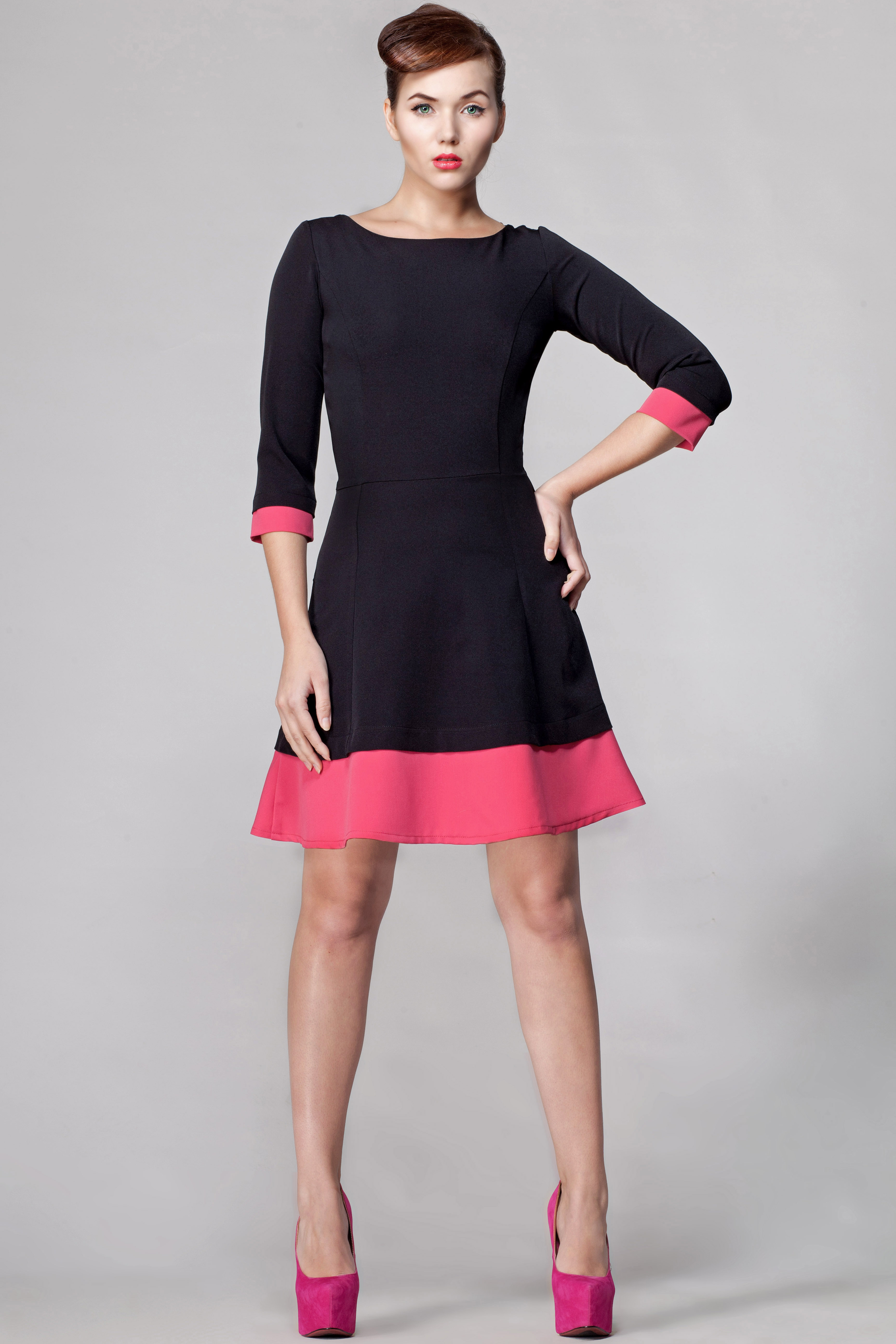 Sukienka S019 black-1 11832  | 13231-Black-L