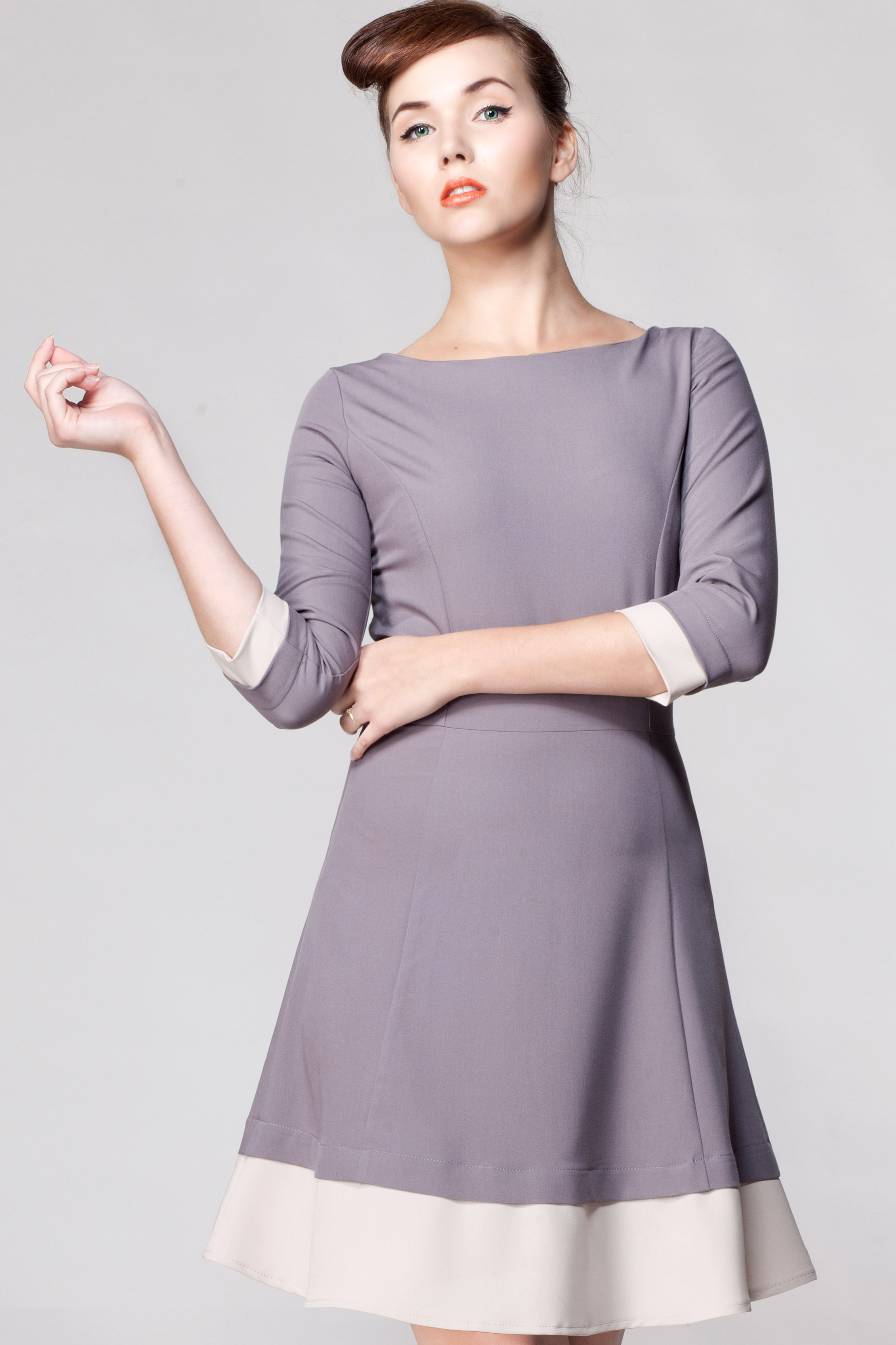 Sukienka S019 gray-1 11833  | 13231-Gray-L