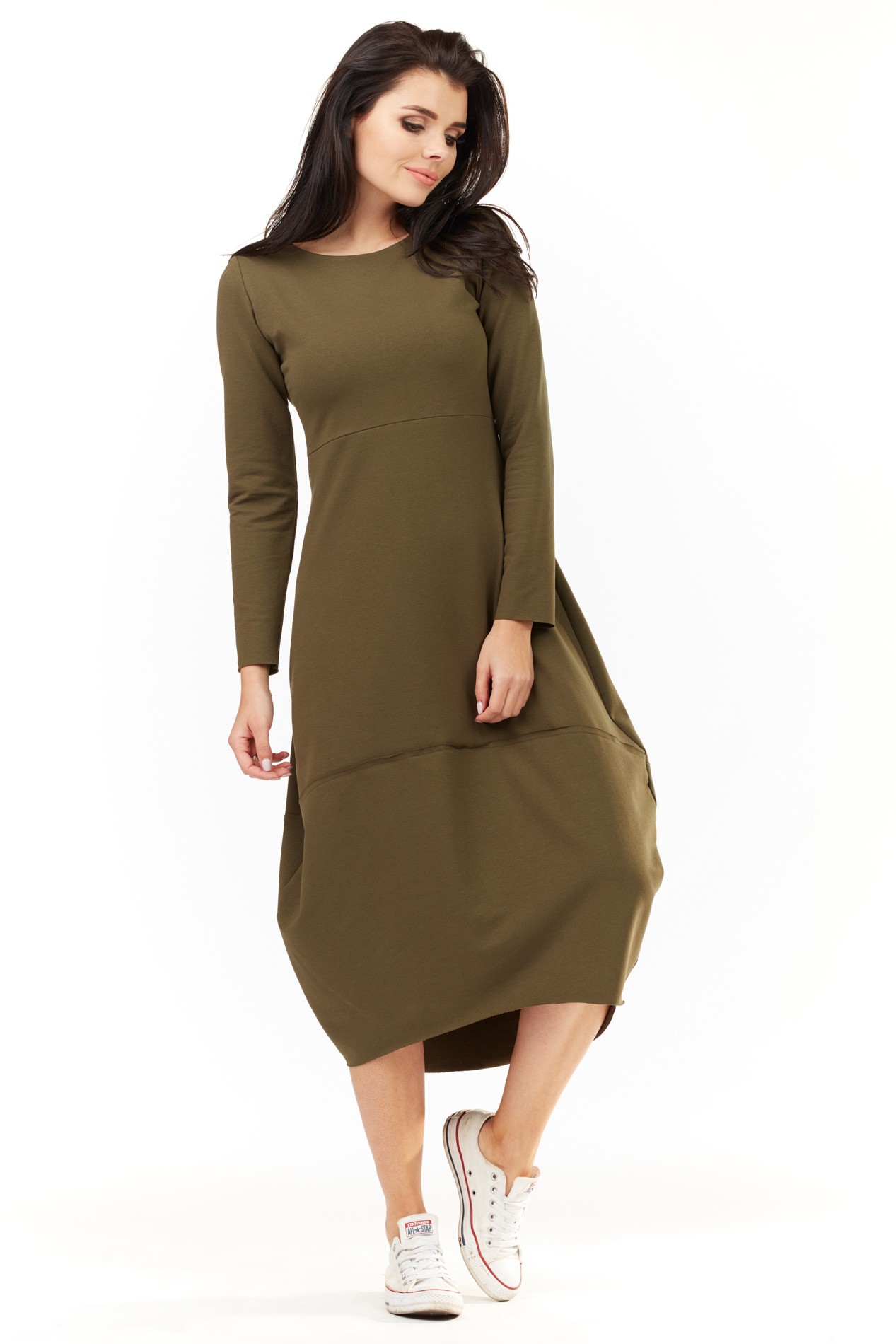 Sukienka A209 khaki-1 11834  | 159-Khaki-SM