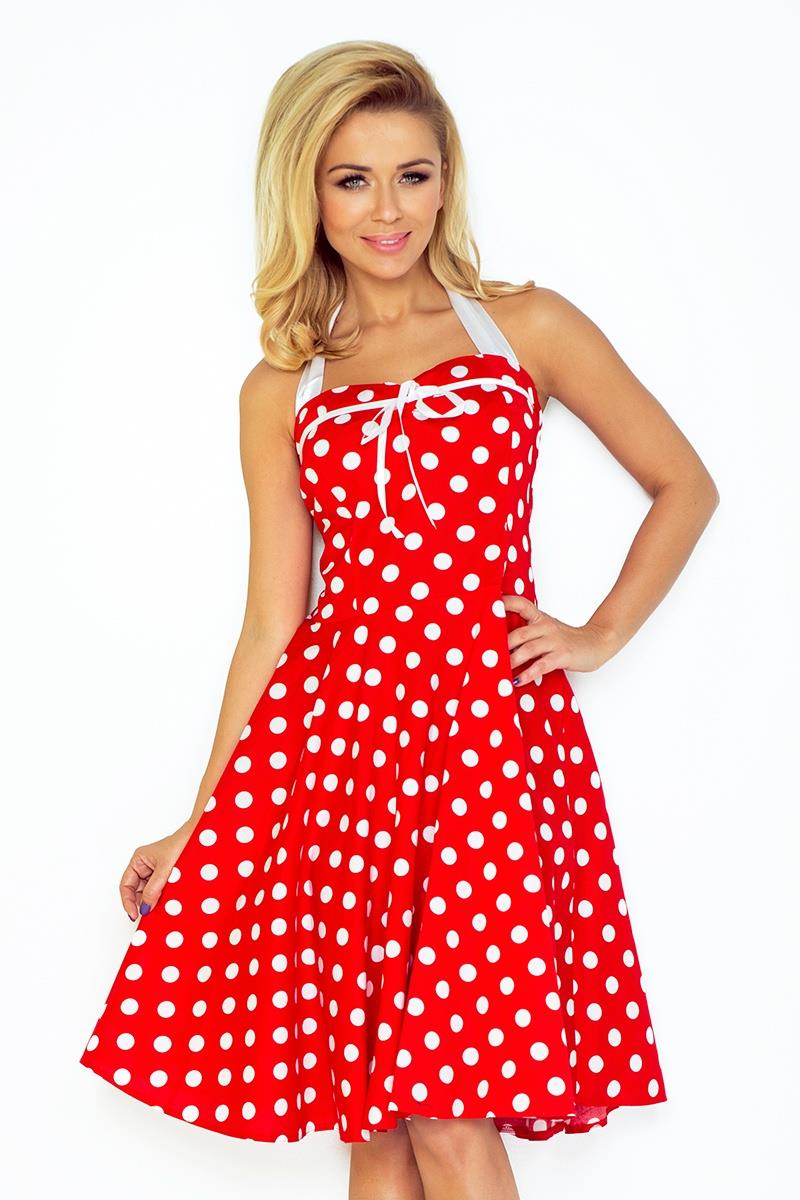 sukienki, numoco, grochy, czerwone, modne, retro, sklep, online