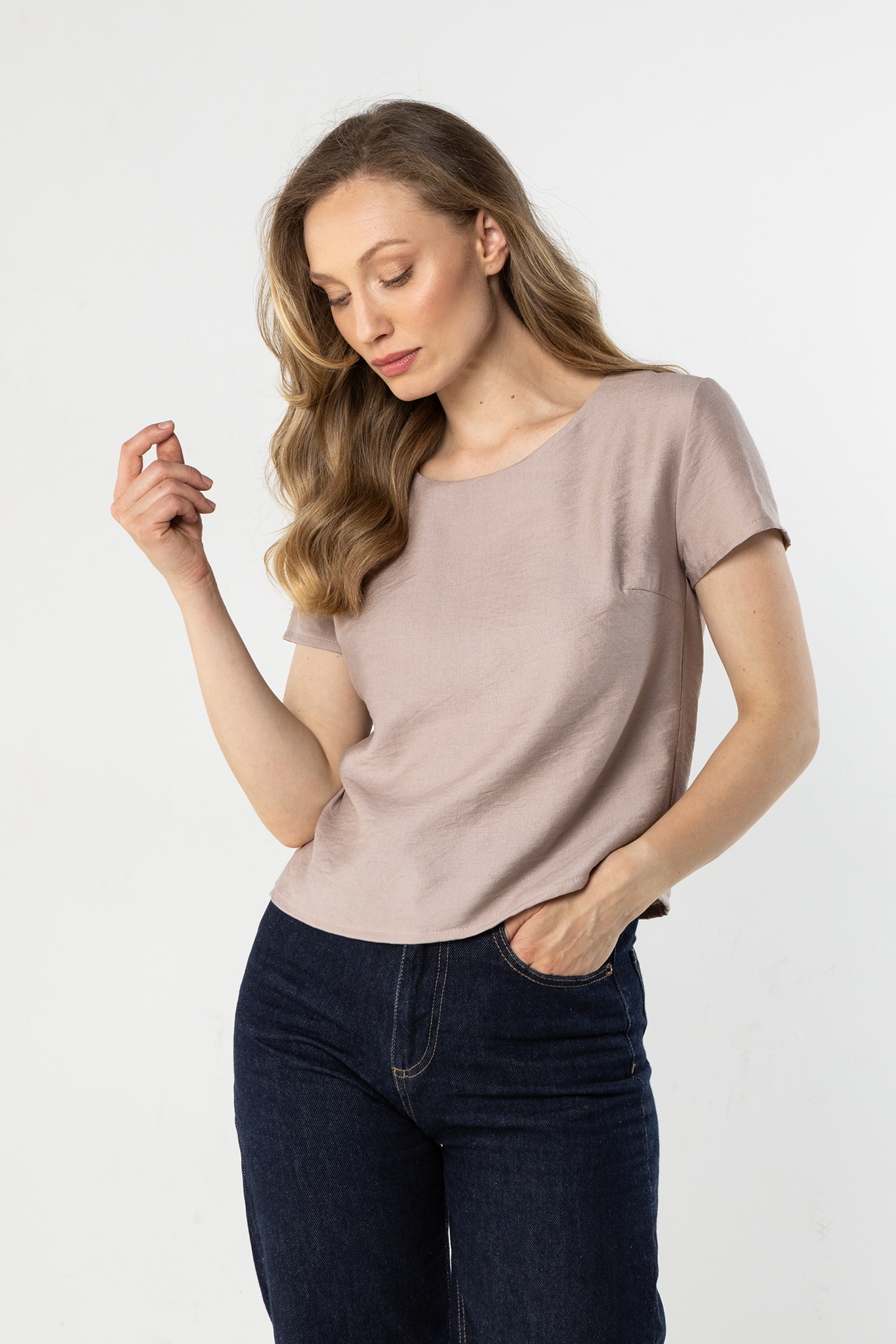 A762 Bluzka kaszmirowy-1 11891  | 17143-Kaszmirowy-L