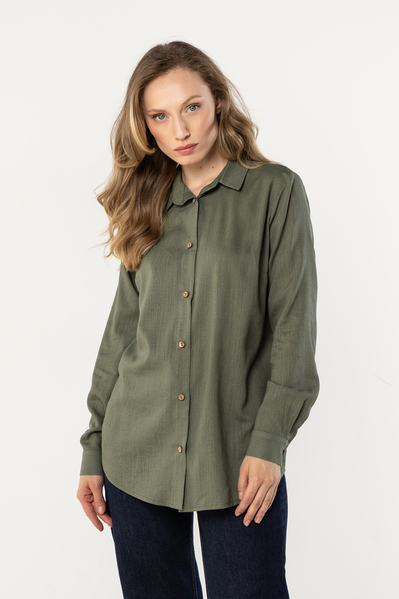 A768 Koszula khaki-1 11912  | 17149-Khaki-L