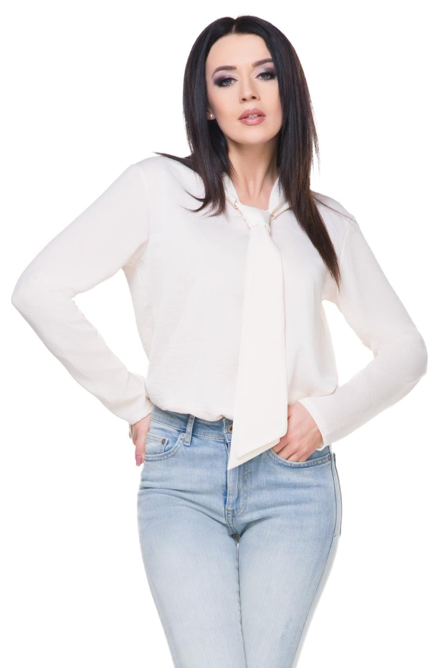 Bluzka, damskie, eleganckie, ecru, biura, pracy, sklep, online
