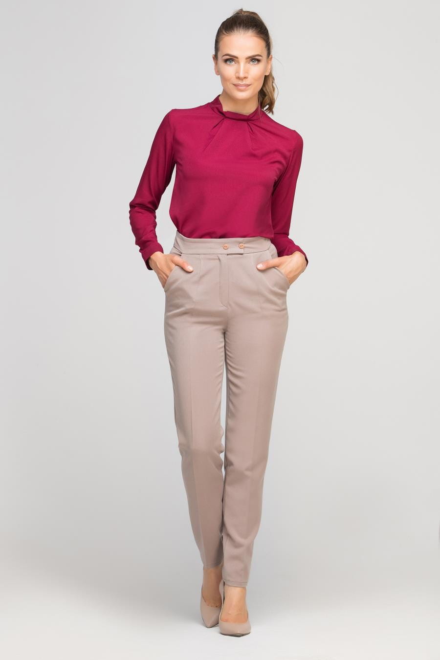 bluzka, damska, bordo, biura, pracy, sklep, besima, online