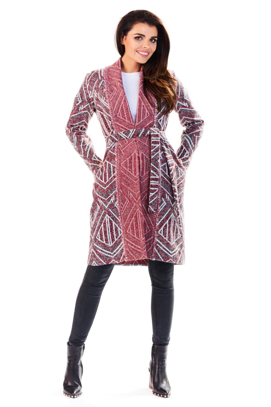 sweter, a195, bordo, wzorem, awama, sklep, online