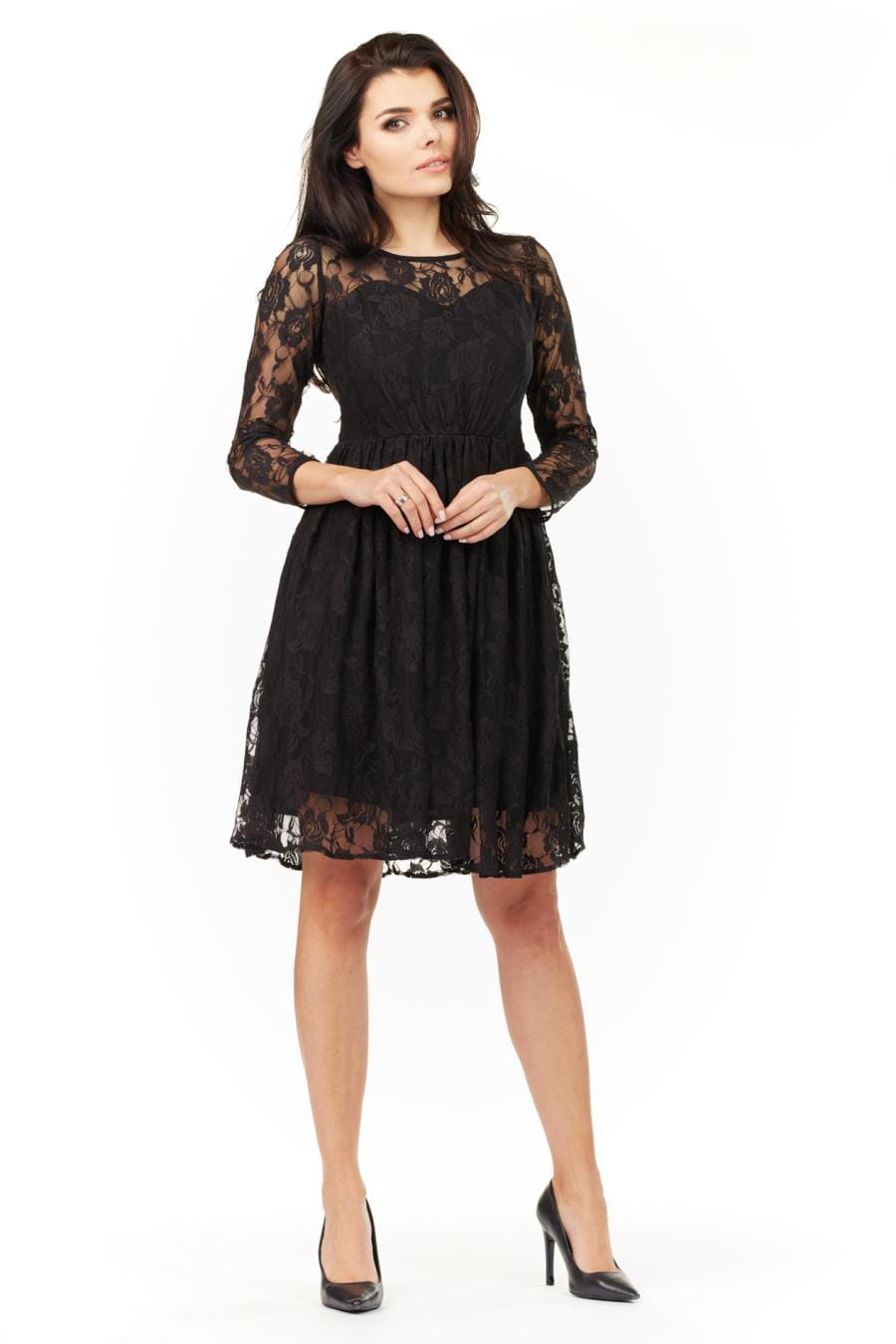 Sukienka, M157, czarna, koronkowa, sklep, besima, online